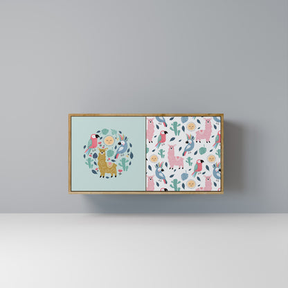 COLORFUL ALPACAS 2-Door Sideboard in Oak Effect