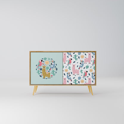 COLORFUL ALPACAS 2-Door Sideboard in Oak Effect