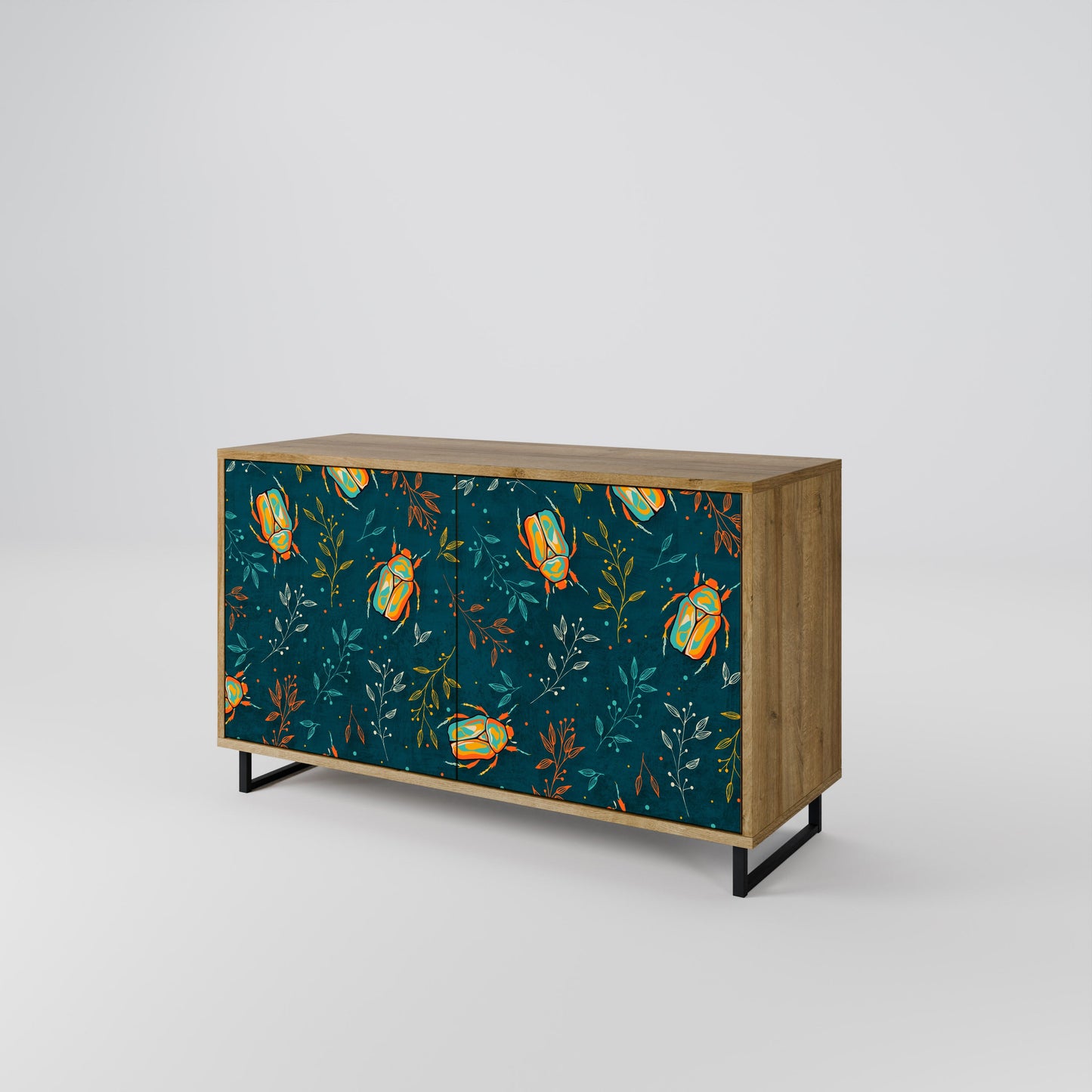 Credenza a 2 ante AUTUMN INSECTS in effetto rovere
