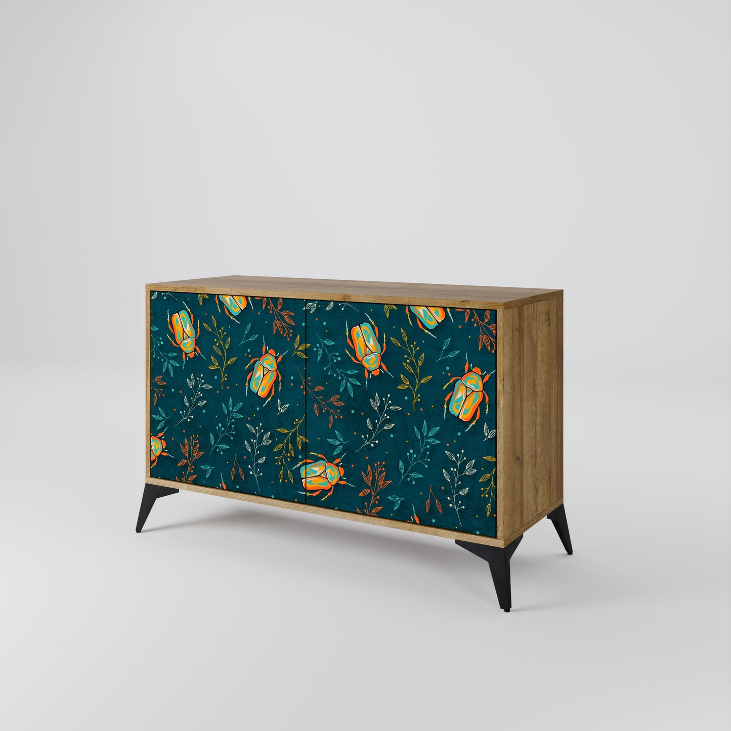 Credenza a 2 ante AUTUMN INSECTS in effetto rovere