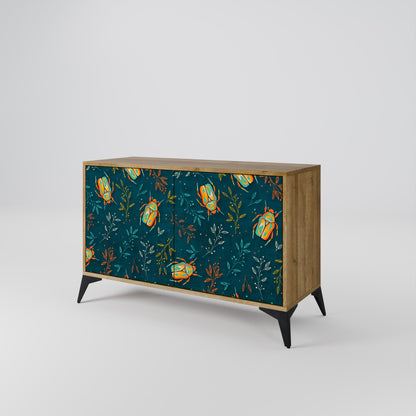 Credenza a 2 ante AUTUMN INSECTS in effetto rovere