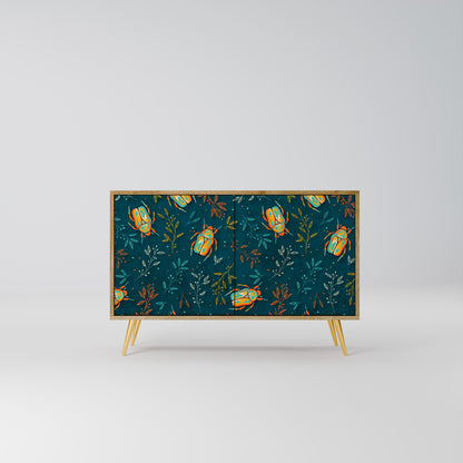 Credenza a 2 ante AUTUMN INSECTS in effetto rovere
