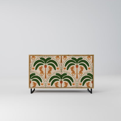 Credenza a 2 ante DANCING PREDATORS in effetto rovere