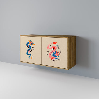 Credenza MITOLOGICA CREATURES a 2 ante in effetto rovere