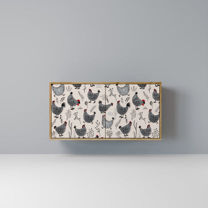 Credenza HAPPY HENS a 2 ante in effetto rovere