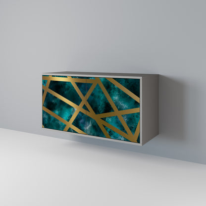 Credenza a 2 ante THE LABYRINTH OF GOLD in finitura grigia
