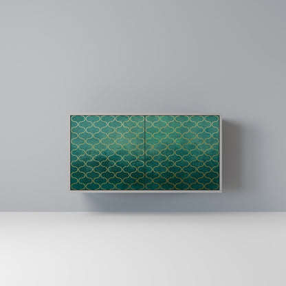 TESSELATED GREENERY 2-Door Sideboard in Grey Finish