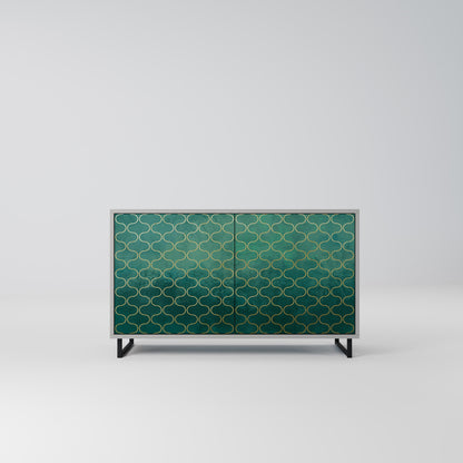 TESSELATED GREENERY 2-Door Sideboard in Grey Finish