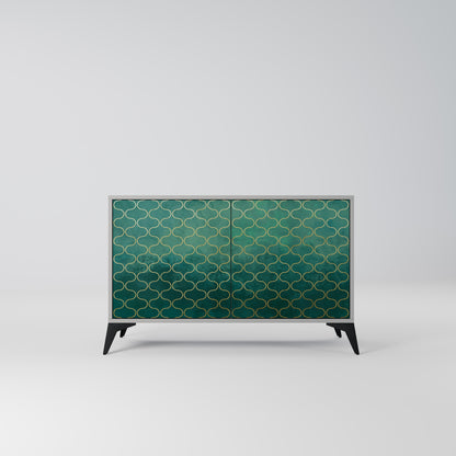 TESSELATED GREENERY 2-Door Sideboard in Grey Finish