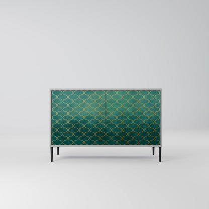 TESSELATED GREENERY 2-Door Sideboard in Grey Finish