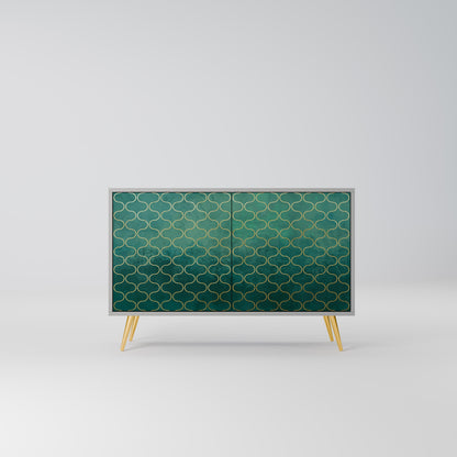 TESSELATED GREENERY 2-Door Sideboard in Grey Finish