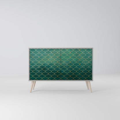 TESSELATED GREENERY 2-Door Sideboard in Grey Finish