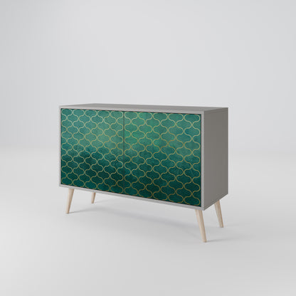 TESSELATED GREENERY 2-Door Sideboard in Grey Finish