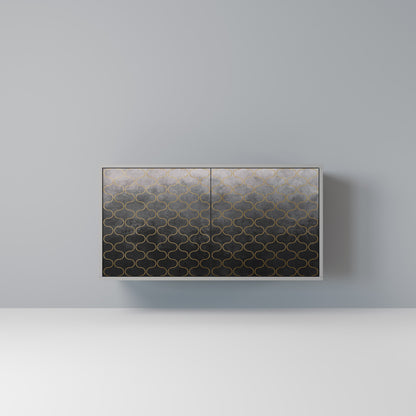 TESSELATED GRAYISH 2-Door Sideboard in Grey Finish