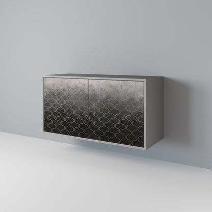 TESSELATED GRAYISH 2-Door Sideboard in Grey Finish