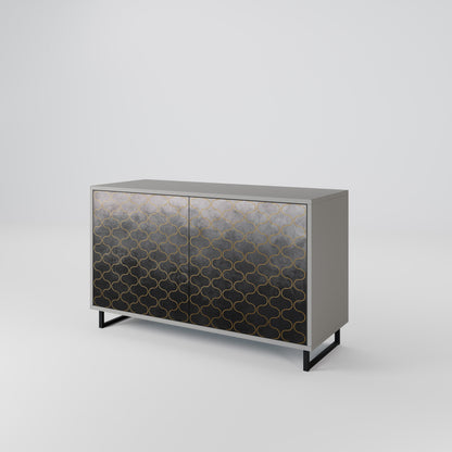 TESSELATED GRAYISH 2-Door Sideboard in Grey Finish