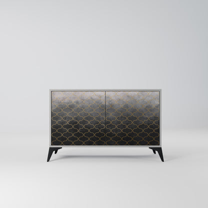 TESSELATED GRAYISH 2-Door Sideboard in Grey Finish