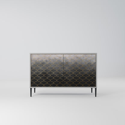 TESSELATED GRAYISH 2-Door Sideboard in Grey Finish
