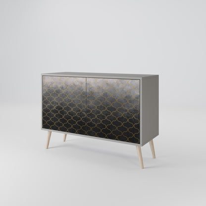 TESSELATED GRAYISH 2-Door Sideboard in Grey Finish