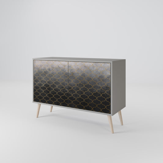 TESSELATED GRAYISH 2-Door Sideboard in Grey Finish
