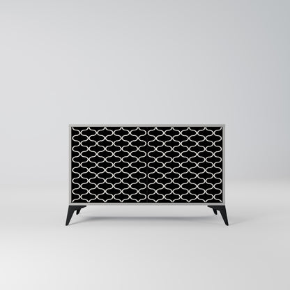 TESSELATED BLACKNESS 2-Door Sideboard in Grey Finish