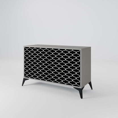 TESSELATED BLACKNESS 2-Door Sideboard in Grey Finish