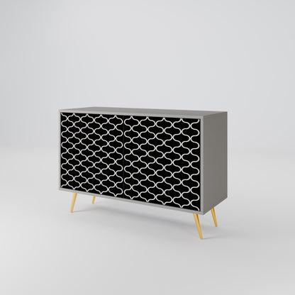 TESSELATED BLACKNESS 2-Door Sideboard in Grey Finish