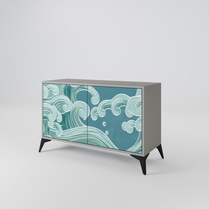 ASIAN SWAY 2-Door Sideboard in Grey Finish