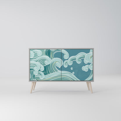 ASIAN SWAY 2-Door Sideboard in Grey Finish