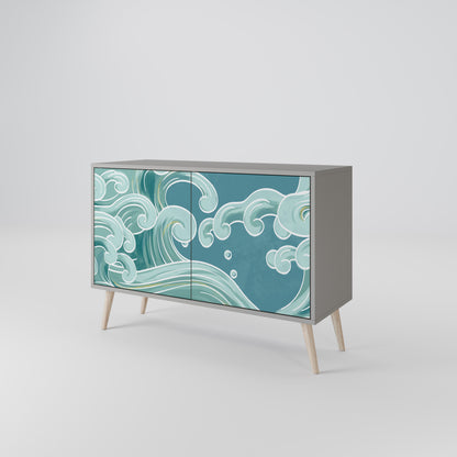 ASIAN SWAY 2-Door Sideboard in Grey Finish