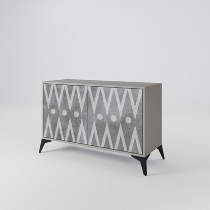SHARP EDGES 2-Door Sideboard in Grey Finish