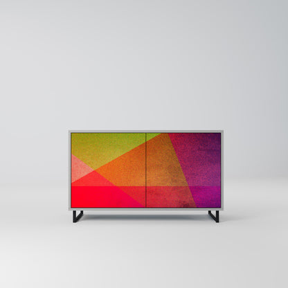 VIVID GEOMETRY 2-Door Sideboard in Grey Finish