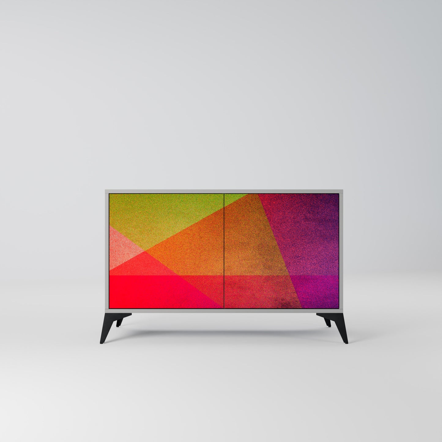 VIVID GEOMETRY 2-Door Sideboard in Grey Finish