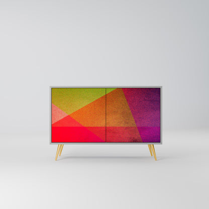 VIVID GEOMETRY 2-Door Sideboard in Grey Finish