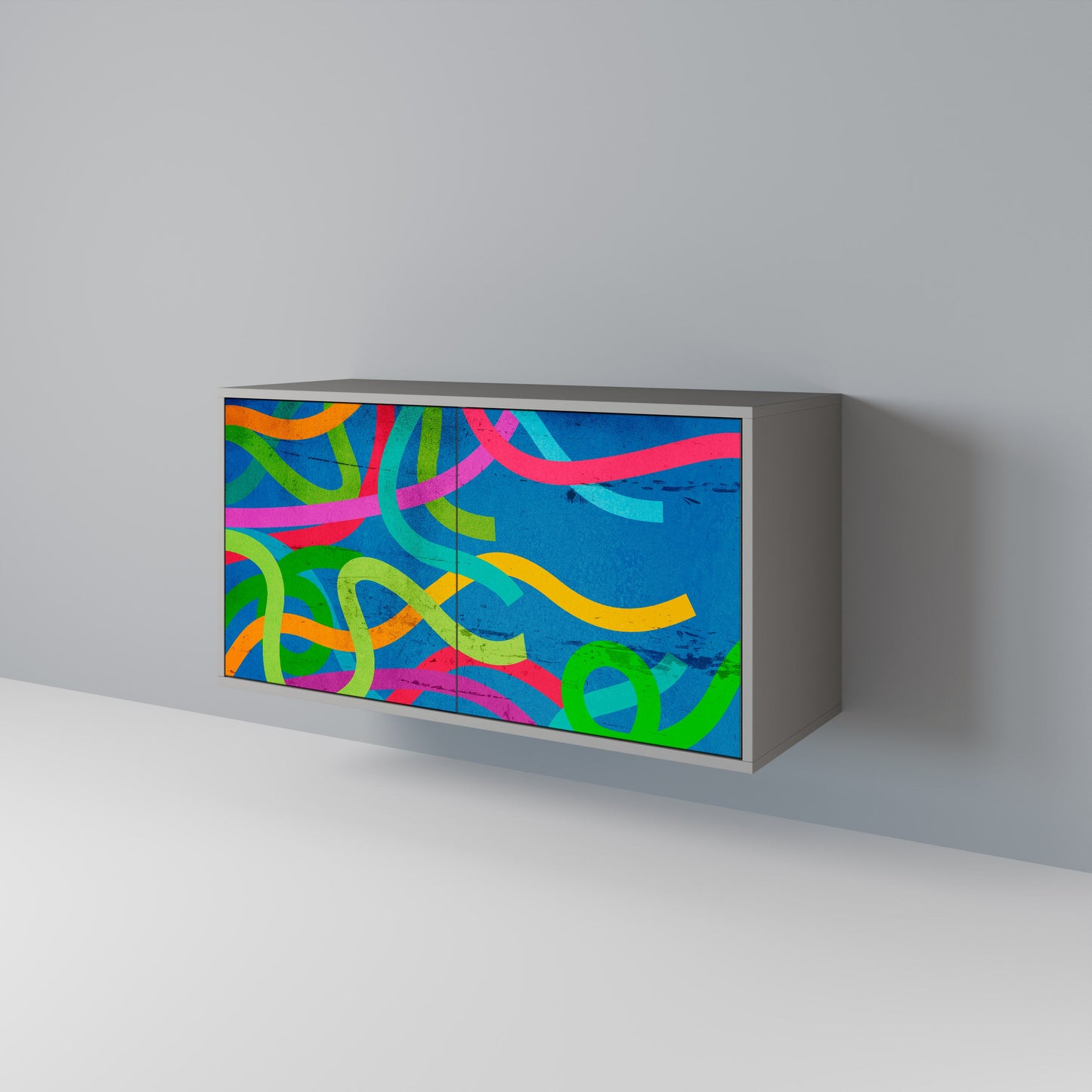 STREAMER TANGLE 2-Door Sideboard in Grey Finish