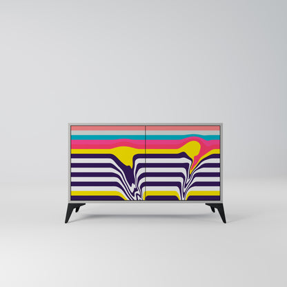 TONE COLLAPSE 2-Door Sideboard in Grey Finish