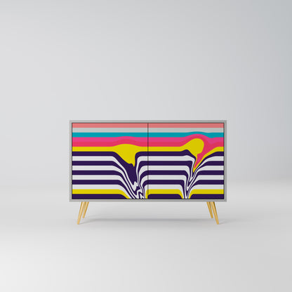 TONE COLLAPSE 2-Door Sideboard in Grey Finish
