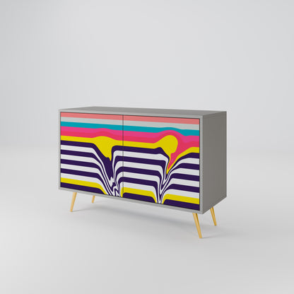 TONE COLLAPSE 2-Door Sideboard in Grey Finish