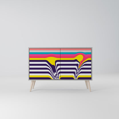 TONE COLLAPSE 2-Door Sideboard in Grey Finish