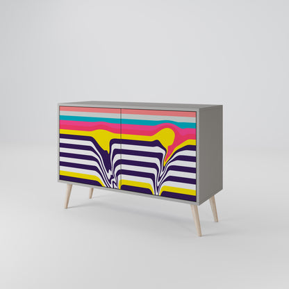 TONE COLLAPSE 2-Door Sideboard in Grey Finish