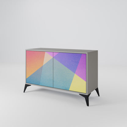 BRIGHT GEOMETRY 2-Door Sideboard in Grey Finish