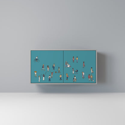 COLLECTIVE STREAM 2-Door Sideboard in Grey Finish
