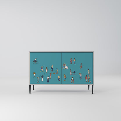 COLLECTIVE STREAM 2-Door Sideboard in Grey Finish