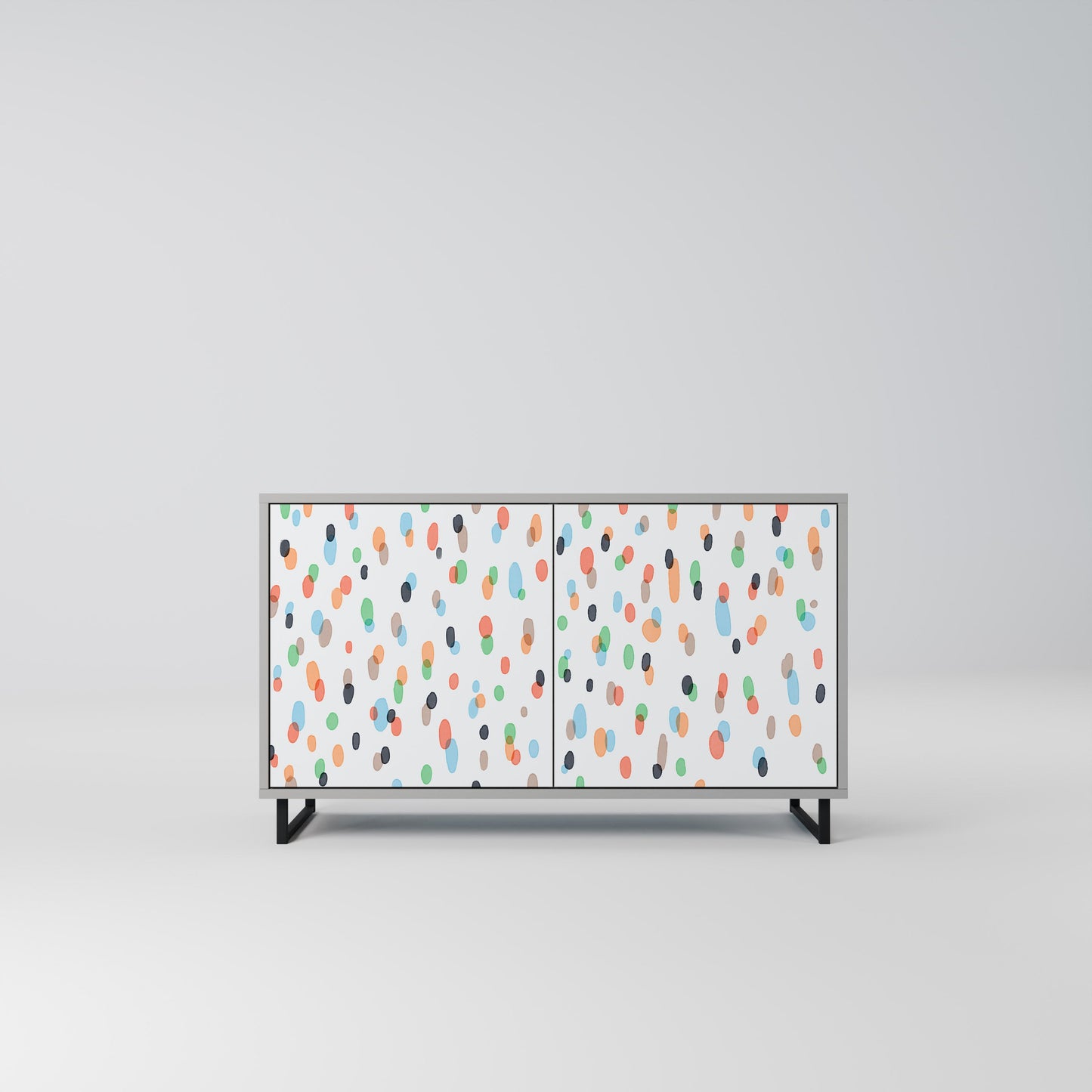 ENERGETIC SPOTS 2-Door Sideboard in Grey Finish