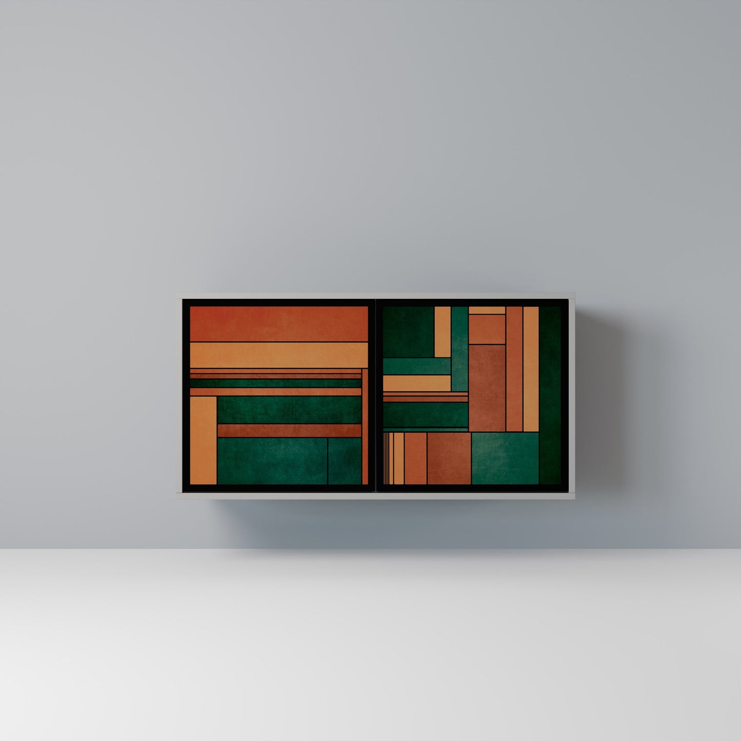EARTHY FIGURES 2-Door Sideboard in Grey Finish