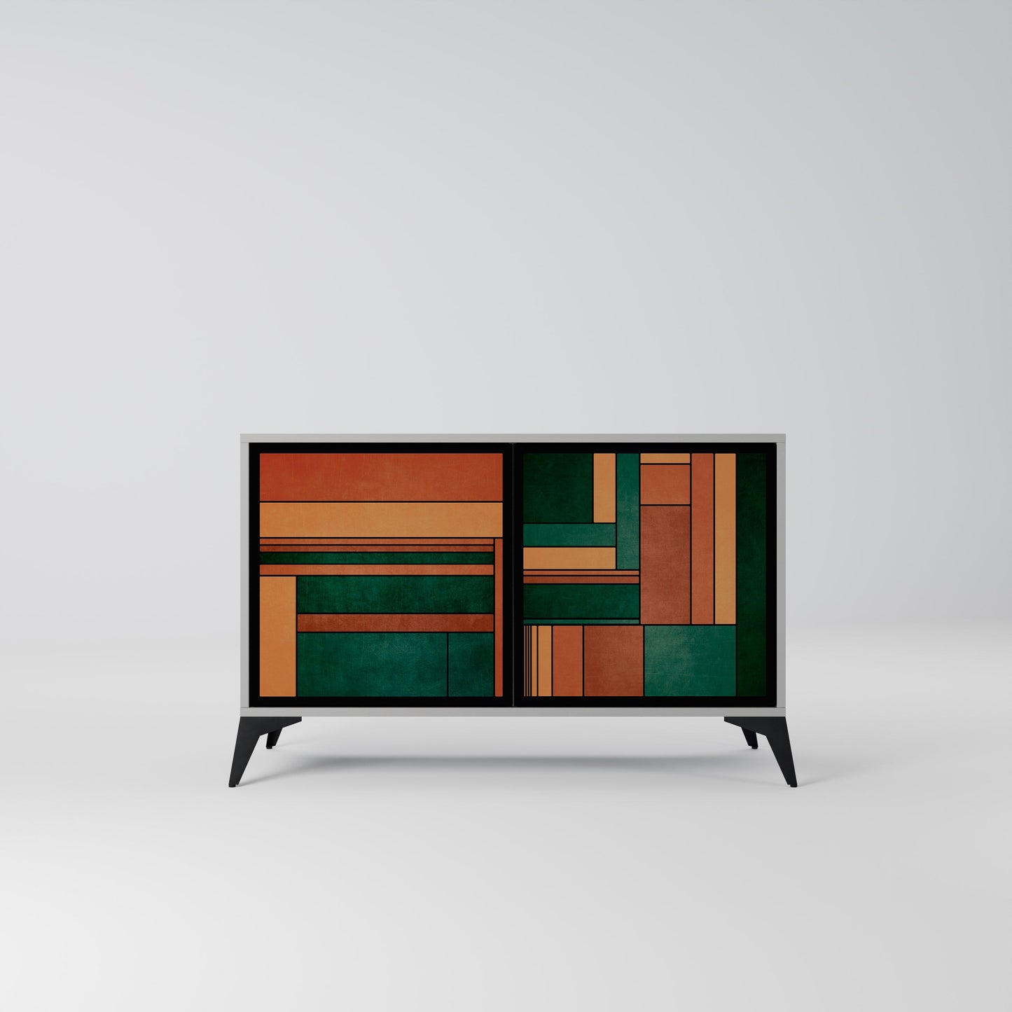 EARTHY FIGURES 2-Door Sideboard in Grey Finish