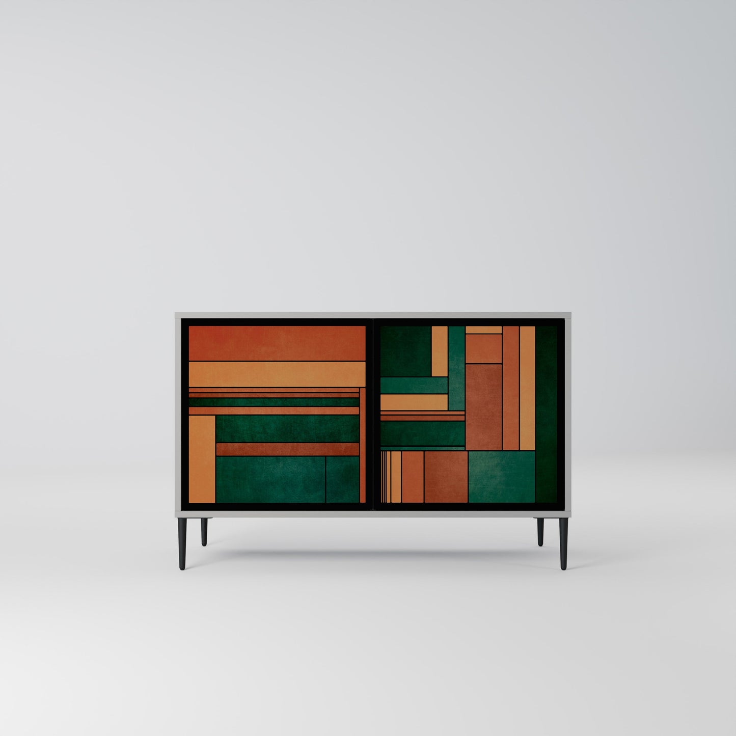 EARTHY FIGURES 2-Door Sideboard in Grey Finish