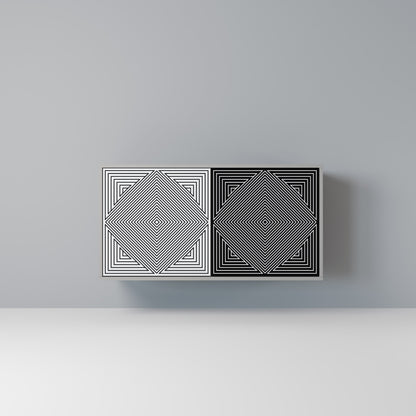 POLYGON ILLUSION 2-Door Sideboard in Grey Finish