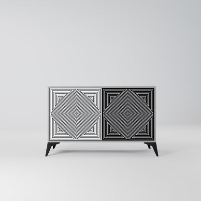 POLYGON ILLUSION 2-Door Sideboard in Grey Finish