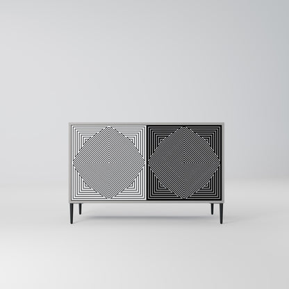 POLYGON ILLUSION 2-Door Sideboard in Grey Finish